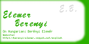 elemer berenyi business card