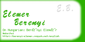 elemer berenyi business card